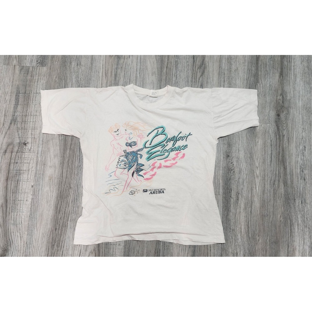 Vintage Club Barefoot Elegance Divi Resorts Aruba Graphic T-Shirt White XL Men's